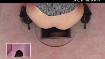 Japanese lady defecates in a guy's mouth 3