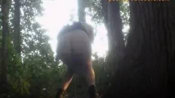 Huge pee in the woods