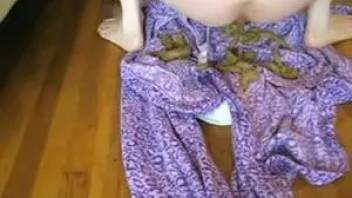Girl defecate her pajamas