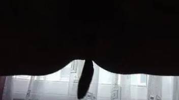 Girl pissing and shit on the balls