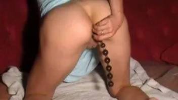 Girl scat with anal beads